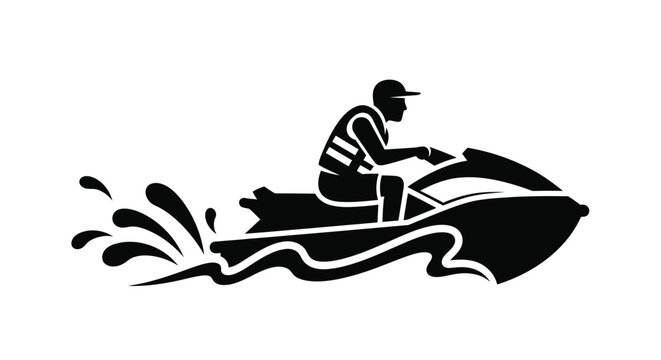 Jet ski rider in action on water a striking silhouette