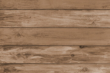 Fototapeta premium Brown colored painted wooden board with visible grain and horizontal planks, wall wooden surface. Rustic wood texture background, design element, wallpaper, backdrop
