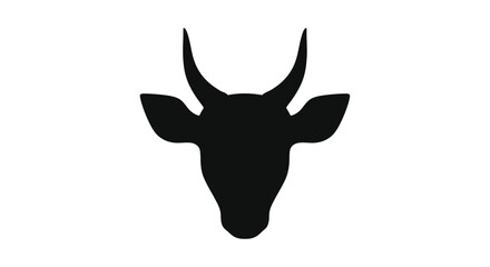 Naklejka premium Minimalist black silhouette of an antelope head distinctive form silhouette