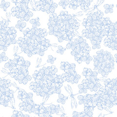Beautiful wedding seamless pattern with flowers and leaves. Illustration
