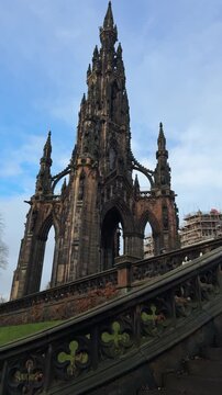 Scott Monument gothic landmark in Edinburgh, Scotland