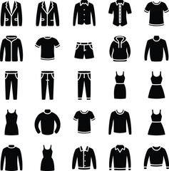 A collection of various clothing items and apparel on a white background