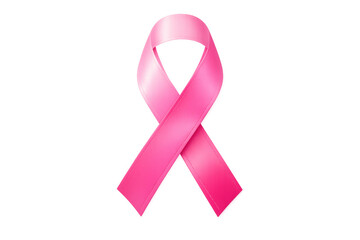 Pink ribbon symbolizing breast cancer awareness, support, charity, and hope for health treatment and prevention