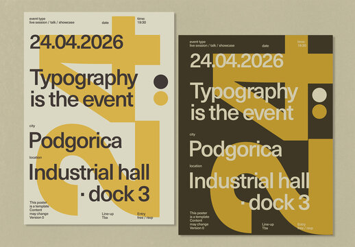 Swiss School Typography Event Poster Layout