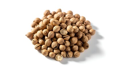 Coriander Seeds Isolated Spice Ingredient On White Concept for Clean Food Ingredient Visual For Packaging & Branding
