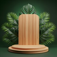 Luxury Tropical Green Podium Botanical Studio Scene 