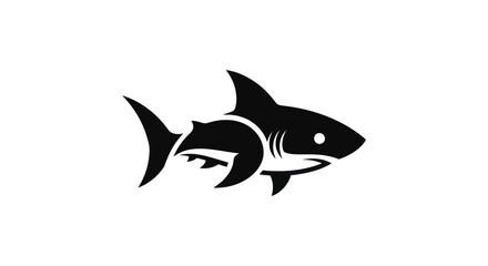 Obraz premium Shark silhouette logo illustration