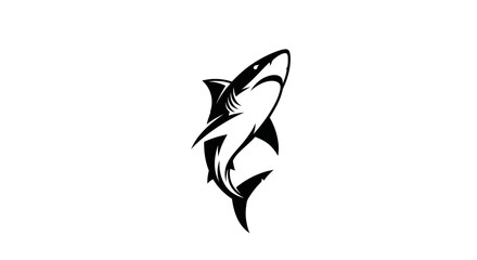 Obraz premium Shark silhouette on white background