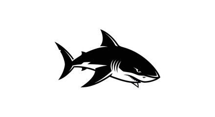 Fototapeta premium Shark silhouette vector illustration