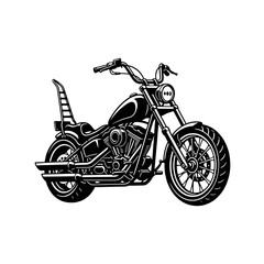 Fototapeta premium Vintage Custom Chopper Motorcycle Retro Classic Cruiser Bike Illustration