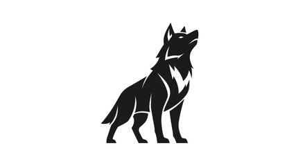 Obraz premium Silhouette wolf illustration on white