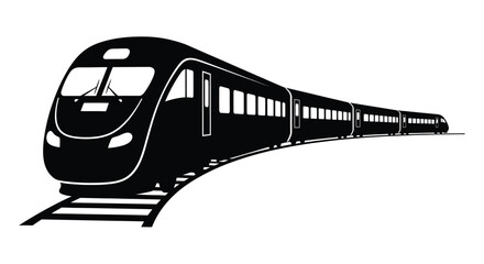 A sleek modern high speed train depicted as a striking silhouette © MALA