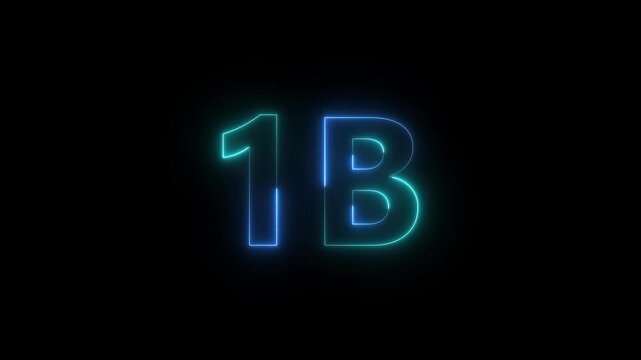 A striking visual displays the characters 1b rendered in bright electric blue neon lighting against a completely black background high quality professional detailed modern elegant stylish