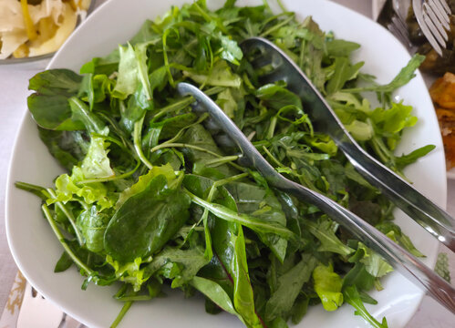Gemischte Blattsalat mit Rucola