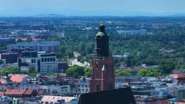 Aerial Panorama of Wrocław St. Elizabeth&rsquo;s Garrison Church Tower