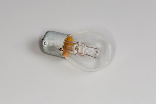 Old car incandescent lamp with single contact bayonet base