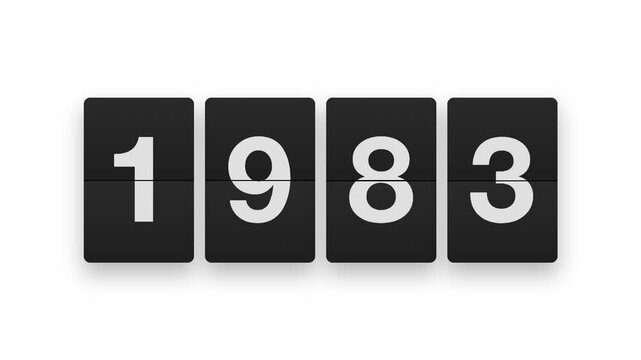 20th Century Retrospective Flip Clock 1950 to 2000 Animation