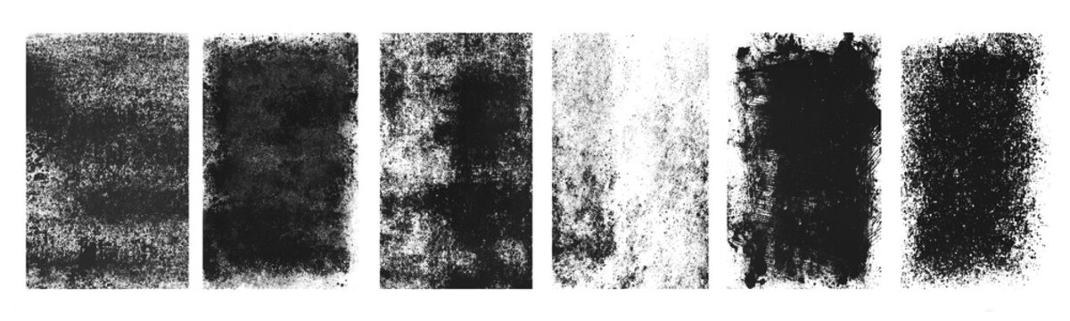 Rough black vintage stamp texture effect isolated PNG cutout, transparent background