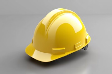 Fototapeta premium Construction helmet mockup on a gray surface with smooth finish for design presentations and promotional use