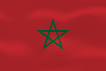 Morocco flag with wavy silk effect. Vector flag symbolizing national pride, identity, heritage, patriotism and authority
