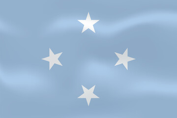 Federated States of Micronesia flag with wavy silk effect. Vector flag symbolizing national pride, identity, heritage, patriotism and authority