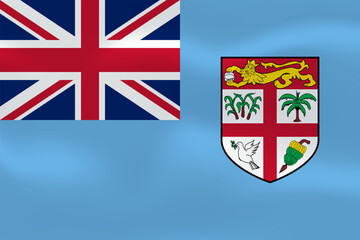 Fototapeta premium Fiji flag with wavy silk effect. Vector flag symbolizing national pride, identity, heritage, patriotism and authority