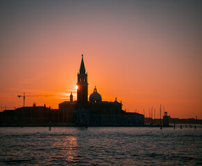 Fototapeta premium sunset over the sea in Venice, ITaly