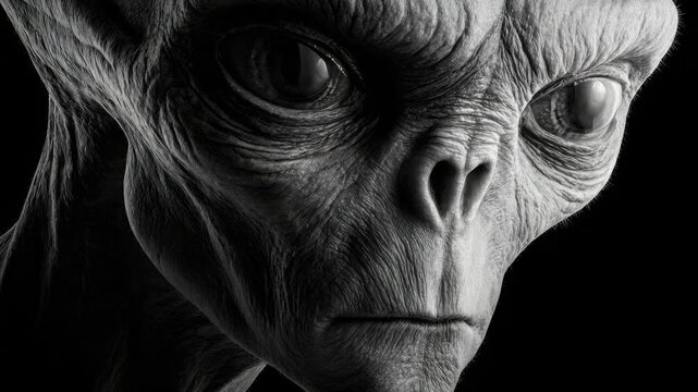 Close-up of alien's face