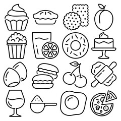 Food and Drinks Essentials Icon Set Outline Style (Part 5)