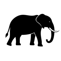 Obraz premium A black elephant silhouette on transparent background