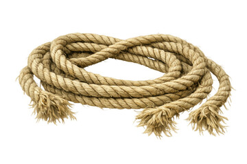 Obraz premium Coiling natural hemp rope on transparent background, showing rustic texture and nautical strength