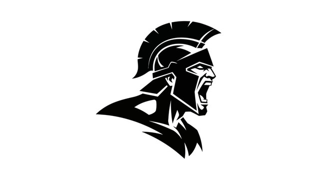 Spartan warrior head silhouette