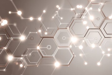 Abstract future technology background with connected digital systems and clean interface layout, neutral tones.