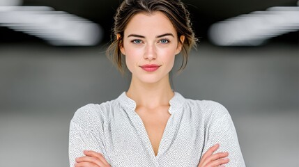 Confident Woman with Arms Crossed in Casual Outfit