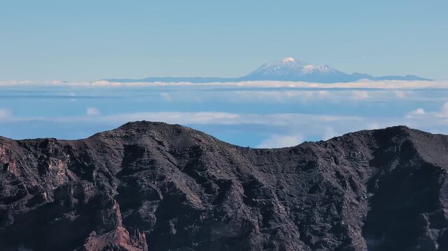 Teide peak from Caldera De Taburiente, La Palma Island, Spain