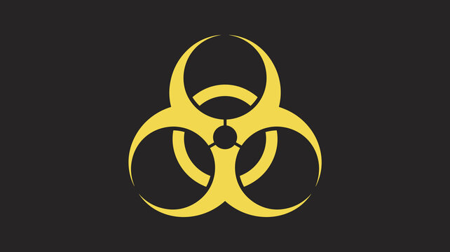 Biohazard symbol hazard warning sign caution alert danger contamination risk epidemic outbreak infectious disease threat biological weapon concept graphic illustration clean modern design