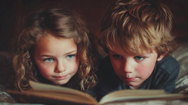 Children Reading Book