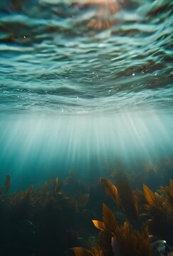 Underwater light refraction bending rays transition