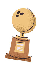 Obraz premium Golden trophy bowling prize sticker