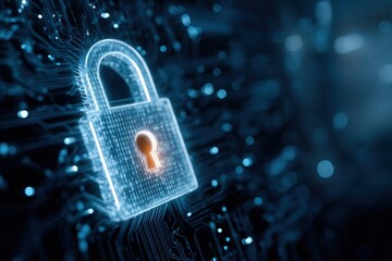 Secure technology background showing cybersecurity protection and encrypted network layers, bright lighting, clean professional design.