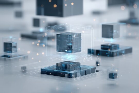 Secure digital transformation background with cybersecurity architecture and data layers, realistic interface feel, clean enterprise design, neutral palette.