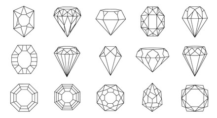 Collection of Various Diamond Shapes and Cuts.