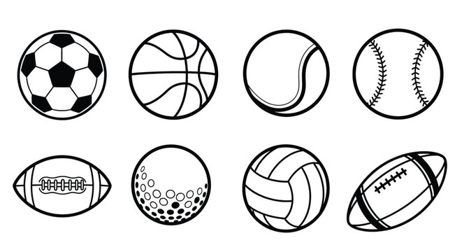 Collection of Various Sports Balls and Equipment.