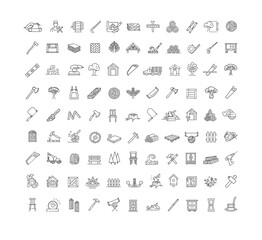 Woodshop Outline Symbols Collection