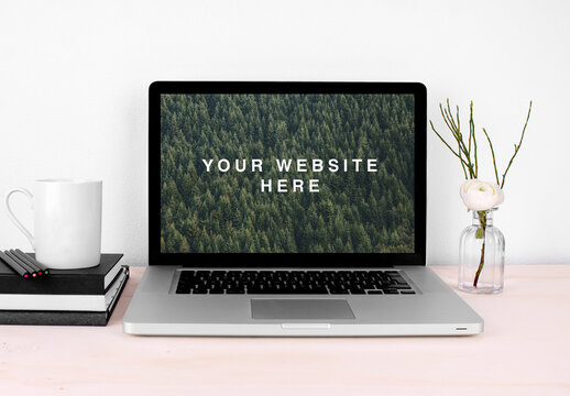 Front Laptope Pro PSD Mockup