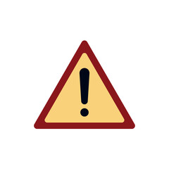 Warning sign yellow triangle with exclamation mark traffic caution emoji symbol sign icon vector illustration isolated flat error