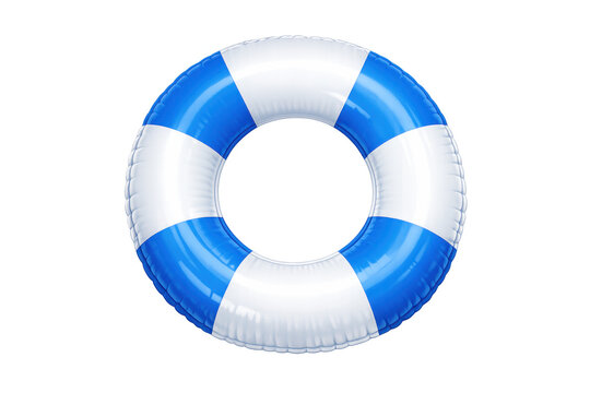 Inflatable swim ring for water safety during summer vacation, pool fun, and leisure. Transparent background