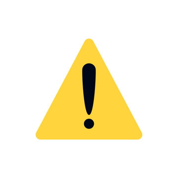 Warning sign yellow triangle with exclamation mark traffic caution emoji symbol sign icon vector illustration isolated flat error