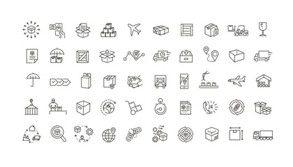 Logistics icon set. Shipping symbols