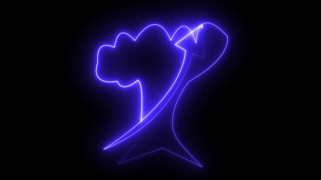 Glowing neon blue tree icon with roots, branches, and upward growth arrows representing nature, sustainability, and eco development, Golden tree growth icon held businessman and palm .